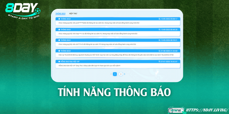 Tính năng thông báo 